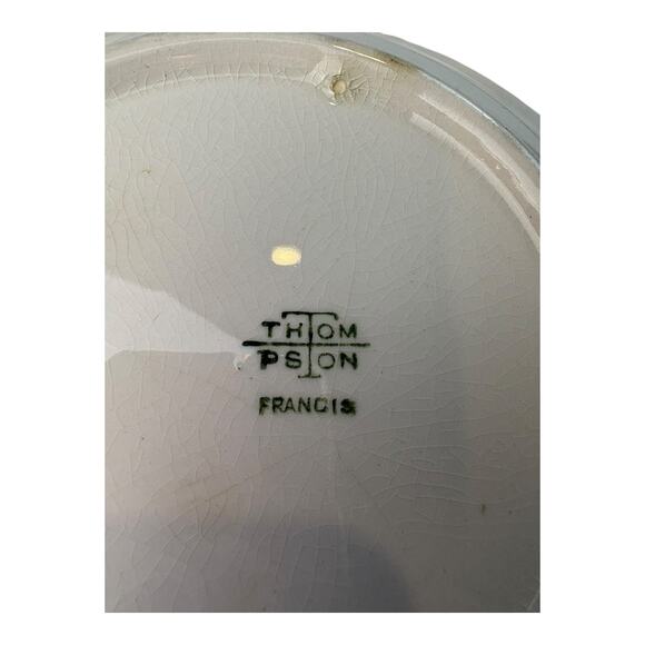 Vintage Thompson Pottery Francis Serving Bowl Yellow Scalloped Floral Design - Picture 5 of 6